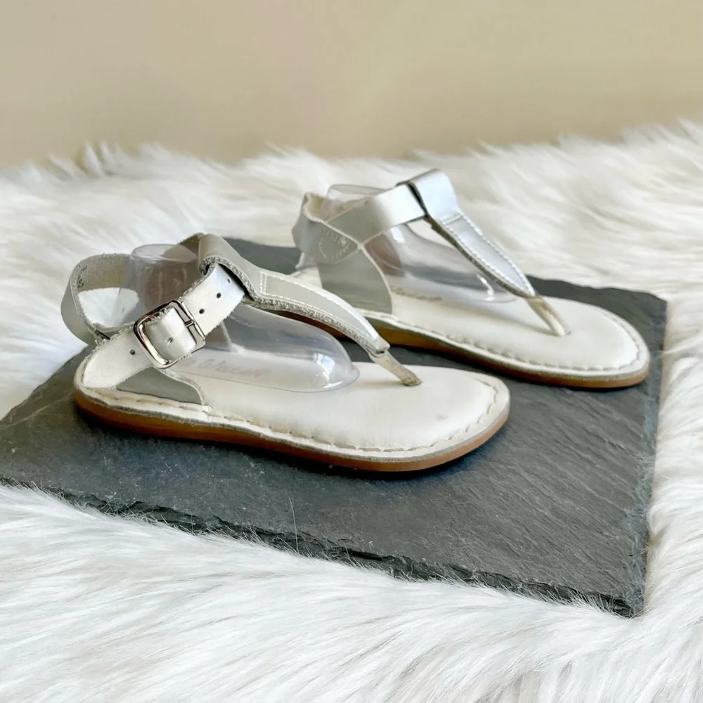 Salt Water Sandals by Hoy Silver Metallic Thong Sandals